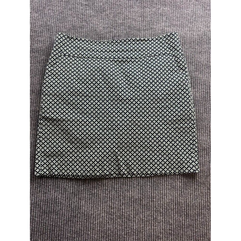 Ann Taylor Womens Pencil Skirt 8 Black Greet Dots Straight Stretch Career